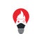 Gaming fire bulb shape concept logo icon