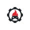 Gaming fire gear shape concept logo icon