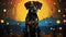 Gaming Halloween Pet: Black Dog In Mosaic Style With Luminous Skies