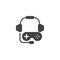 Gaming headphones and joystick vector icon