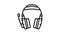 gaming headphones line icon animation