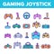 Gaming Joystick Vector Color Line Icons Set