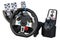 Gaming steering wheel with foot pedal and vibration feedback, 3D rendering