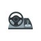 Gaming steering wheel icon, flat style