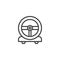 Gaming steering wheel line icon