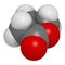 Gamma-butyrolactone (GBL) solvent molecule. Used as prodrug form of GHB (gamma-hydroxybutyric acid). 3D rendering. Atoms are