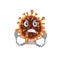 Gamma coronavirus cartoon character design with angry face
