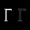 Gamma greek symbol capital letter uppercase font icon outline set white color vector illustration flat style image