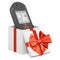 Gamma Radiation Personal Dosimeter inside gift box, present concept. 3D rendering