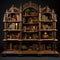 Gandalf Series Bookcase: Meticulously Detailed Still Life With Dreamlike Architecture