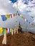 Ganesh Himal with stupa and prayer flags
