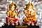 Ganesh-Luxmi statues on Bokeh Background - Dhan-teras concept