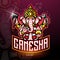 Ganesha esport logo mascot design.