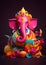 Ganesha god of art, paper art style colorful