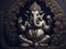 Ganesha Hindu God with flowers oil painting. ai generative