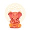 Ganesha Illustration in the lotus position.