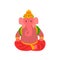 Ganesha Indian god of wisdom and wealth vector Illustration on a white background