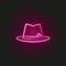 gang, criminal, hat, mafia neon style icon. Simple thin line, outline  of mafia icons for ui and ux, website or mobile