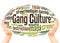 Gang Culture word cloud hand sphere concept