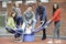 Gang Of Teenagers Hanging Out In Children\'s Playground