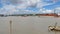 The Ganges at calcutta with second Hooghly Bridge and clouds