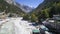 Gangotri village in the state of Uttarakhand in India seen from the sky