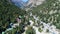 Gangotri village in the state of Uttarakhand in India seen from the sky