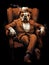 Gangster dog a chair vector illustration for T-shirt designs