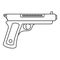 Gangster pistol icon, outline style