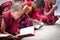 GANGTOK, SIKKIM, INDIA - AUG 19: An Unidentified Tibetan lama pr