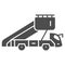 Gangway truck solid icon, airlines concept, gangway to plane vector sign on white background, gangway truck glyph style