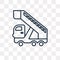 Gangway Truck vector icon isolated on transparent background, li