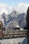 Gangway viewed from Plan de l`Aiguille at 2,310 meters - Chamonix Mont Blanc.