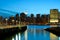 Gantry Plaza State Park and Manhattan skyline in New York City