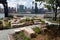 Gantry Plaza State Park with No People along the East River in Long Island City Queens New York
