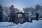 Gapstow bridge during winter, Central Park New York City. USA