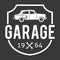 Garage badge/label. Car repair logo. Vector vintage hipster garage log