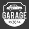 Garage badge/label. Car repair logo. Vector vintage hipster garage logo