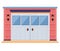 Garage door with mechanical or automatic control system. Roller gate in premises for storing vehicle