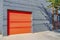 Garage exterior with orange canopy door at San Francisco, California