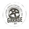 Garage old school service station label. Vintage tee design graphics,