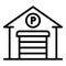Garage parking icon, outline style