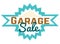 Garage sale sign advertising deals. Logotypes template with total sale vector illustration. Special offer and sell-out