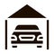 Garage Shed With Car Vehicle Vector Icon