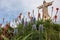 Garajau - Scenic view of majestic statue of Christ the King statue (Cristo Rei) in Garajau, Madeira island, Portugal, Europe