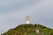 Garajau - Wooden staircase to Cristo Rei statue on hilltop of Garajau, Canico, Madeira island, Portugal, Europe