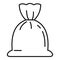Garbage bag icon, outline style