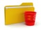 Garbage basket and folder (clipping path included)