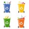 Garbage bins. Containers for different garbage. Separate collection of garbage.