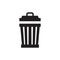 Garbage - black icon on white background vector illustration. Trash concept sign. Waste bin. Delete creative symbol. Graphic